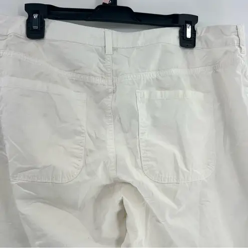 Sundance Jolienne Twill cargo joggers white size 12 relaxed fit exposed buttons