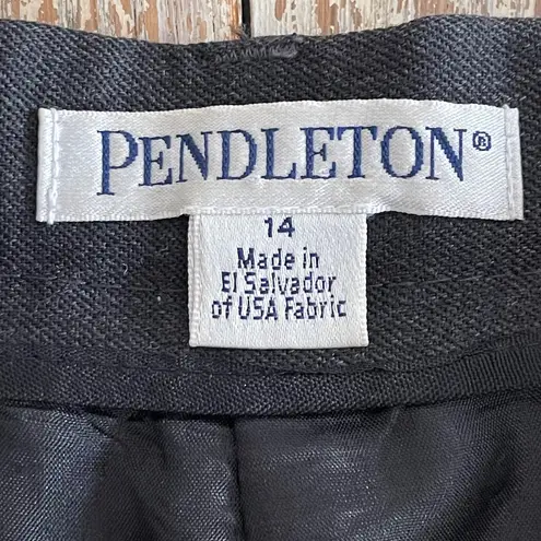 Pendleton Dark Gray Wool Womens Straight Leg Trousers Flat Front Size 14