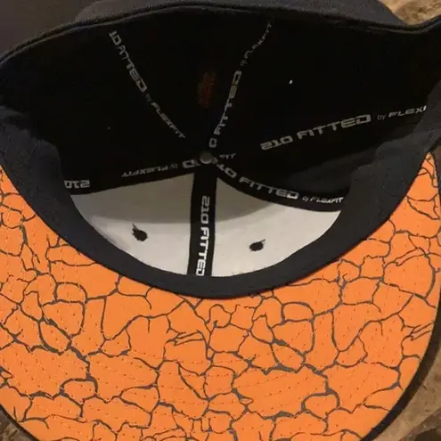 Men’s 210 fitted hat baseball cap flat bill crackle print A Wool Acrylic Spandex Black