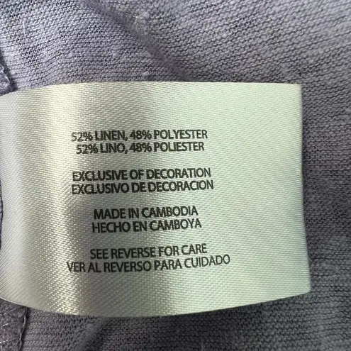 Orvis Linen Blend Lavender Womens Top Medium Beachy Coastal Nautical Girly Chic