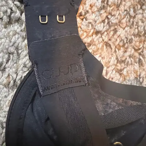 CUUP The Plunge Bra Sheer Unlined Underwire Support Black 30C Size undefined