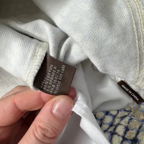 J. McLaughlin Women’s Pants Blue Beige Textured Jacquard Slim Straight Ankle 6