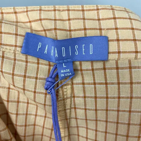 Paradised Bronze Plaid Pleated Cotton Jamie Shorts Large Net A Porter Orange