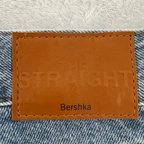 Bershka High Waist Straight Leg Denim Jeans Blue 100% Cotton Size 00 NWT Y2K