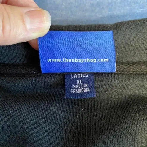 Womens XL Black Fleece 1/4 Zip Sweatshirt 2008 Embroidered Logo