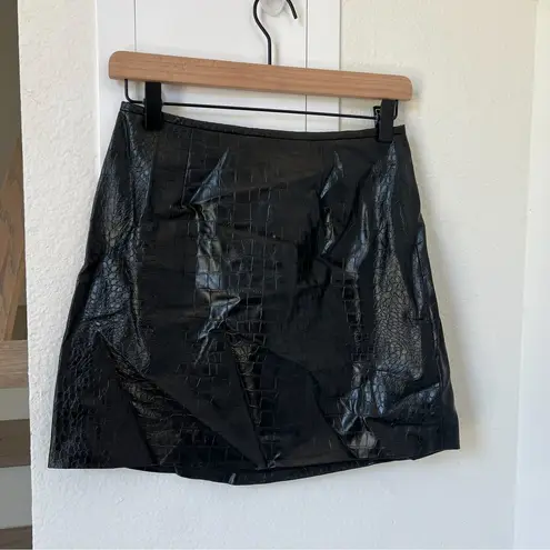 Saylor NWT Nixie Skirt Set in Black Croc