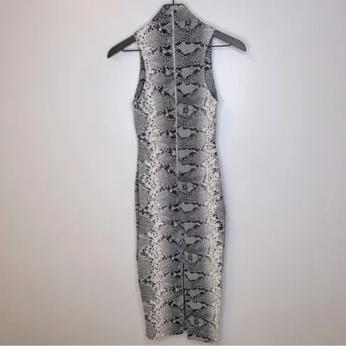 Elizabeth and James Boa Mock Turtleneck Sleeveless Bodycon Python Dress Size 2
