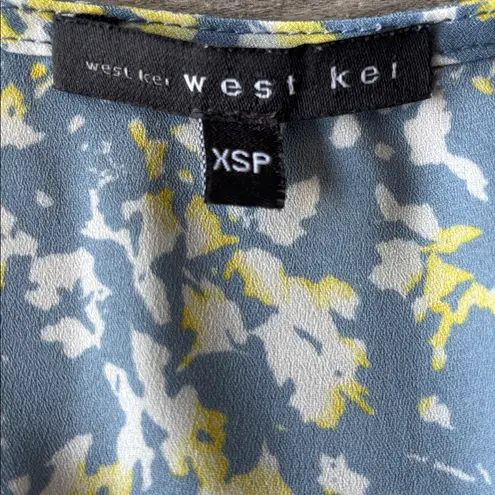 West Kei  Blue and Yellow Floral Blouse