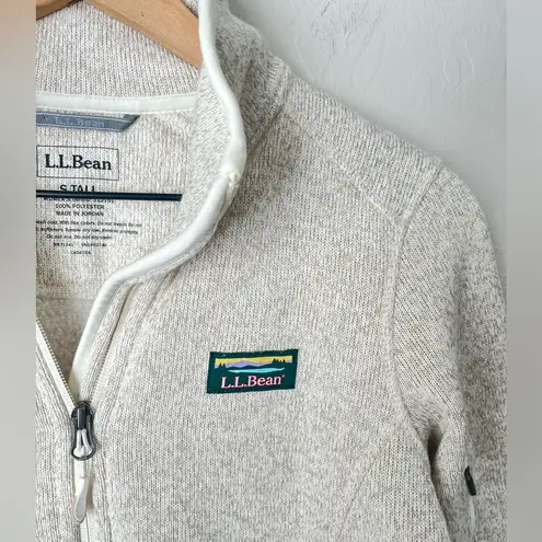 L.L.Bean  Sweater Fleece Full-Zip Jacket small Tall cream NWOT