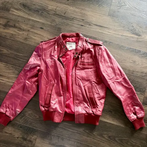 Americana Leather Vintage Red Leather Jacket Size M