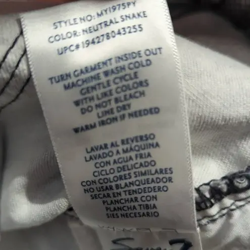 Seven7 NEW Tummy Less High Rise Skinny Neutral Snake print jeans Woman's size 10