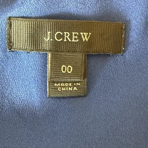 J.Crew Silk Blue Ruffle Tropical Floral Dress Size 00 Flower Vacation Flaw Read