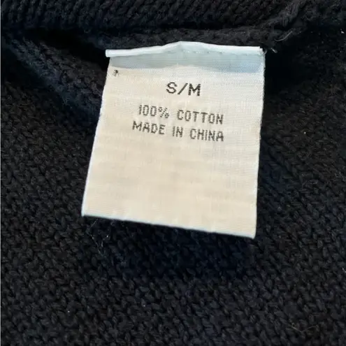 Nicole Alexander Black Cotton Knit Long Sleeve Tunic Size S/M Size M