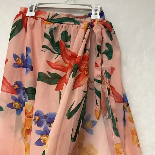 Womens Swimwear Skirt Cover Ups Open Front Sz Medium Pink