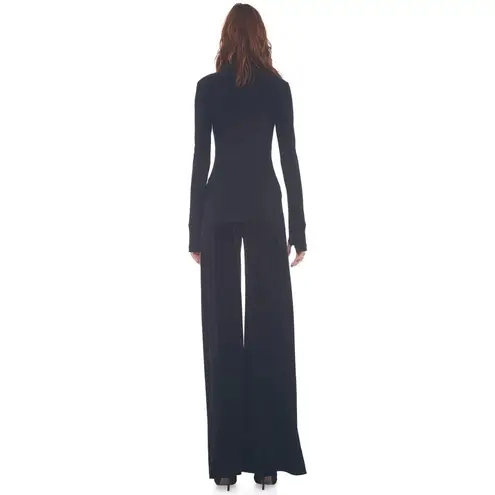 Norma Kamali Long Sleeve Sweetheart Turtle Top in Black Small New Womens Long