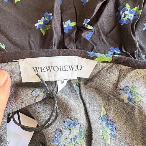 We Wore What Ruffle Watercolor Ditsy Floral Print Long Sleeve Blouse Size Medium M