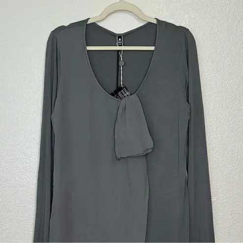 NWT European Culture Gray Stretch Scoop Neck Long Sleeves Tee Size XXL