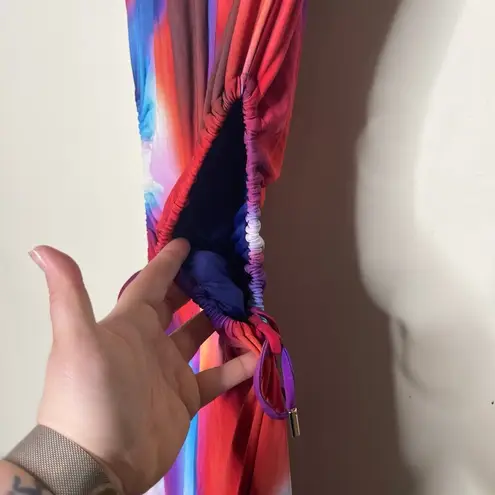 Rebecca Vallance Del Prado Multicolor Midi Dress sz S Red