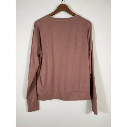 Lukka Lux Long Sleeve Crewneck Top – Mauve Pink Size L