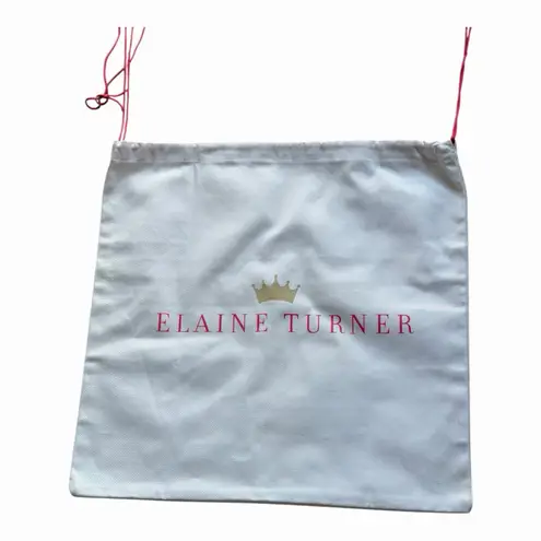 Elaine Turner White Dust Bag Pink Drawstring 20x20 Preowned