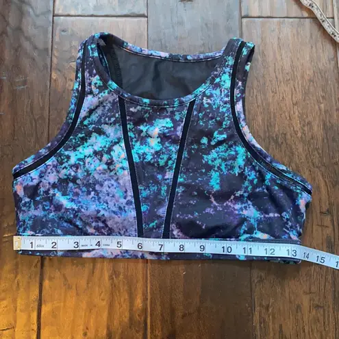 Fabletics  High Neck Sports Bra Mesh Size Small Purple/Teal