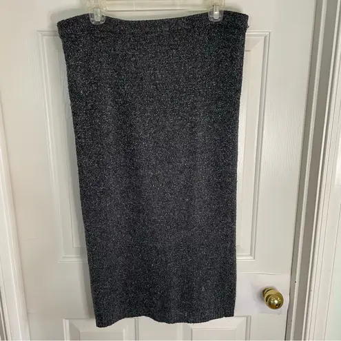 Raoul Grey Silk Angora Blend Pencil Skirt With Metallic Fibers Size Small preppy Gray