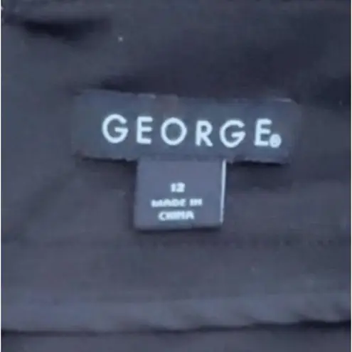 George Women's Black Pencil Slit Suit Skirt Business Professional Size 12