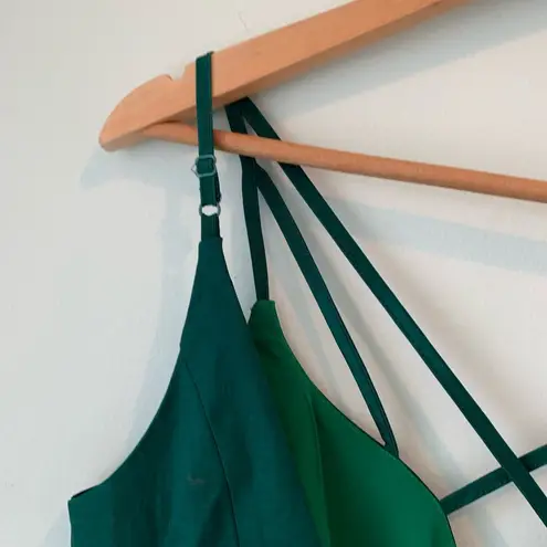 Minuet NEW Green Strappy Open Back Plunge Neckline Mini Party Dress Medium M