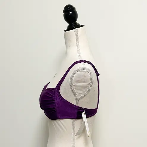 Quintsoul Purple Twisted Front Padded No Underwire Sweetheart Bikini Top NWT 8