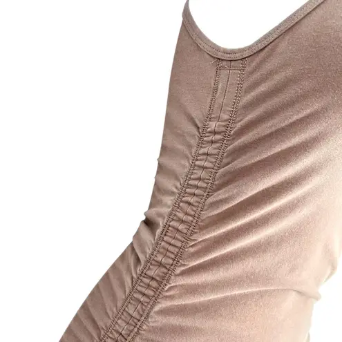 Tna Aritzia Malibu Chill Ruched Tank Mini Dress SIze XS Stone Taupe Brown