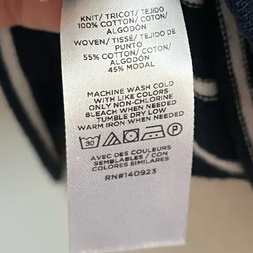 Loft  • NWT Navy White Striped V Neck Sweater