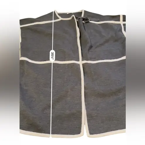 Chloé Oversized Taped Seam Wool Gray Blanket Coat Cardigan Sz S Made in Italy