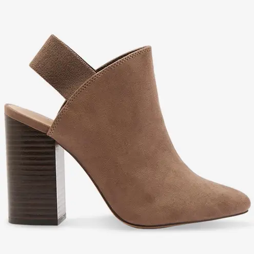 Call it spring Brown Pointed Toe Block Heeled Sandals Mules Sling Strap Size 8