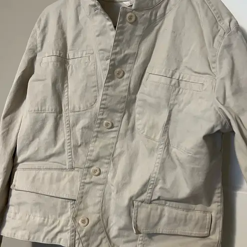 Christopher & Banks Cream Utility Jacket Lightweight Design