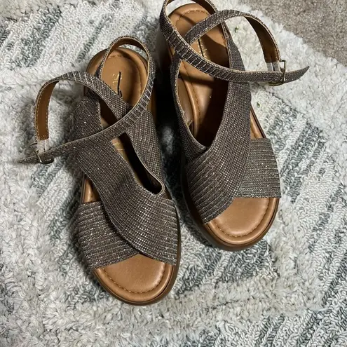 Seychelles Brown Textured Slingback Sandals
