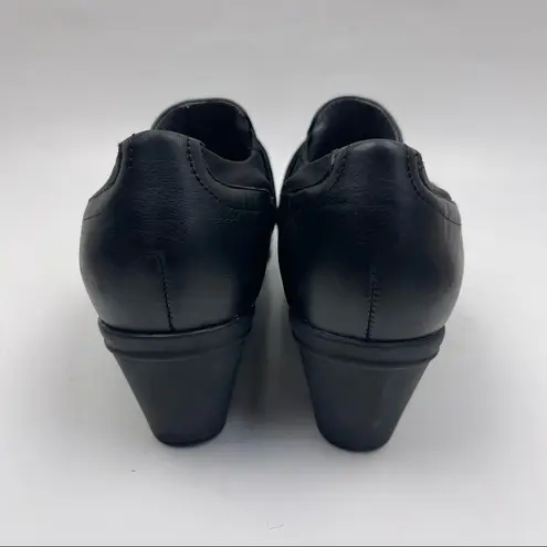 Abeo B.I.O SYSTEM Raine Black Leather Comfortable Mule Clog Heel Shoes Size 7.5