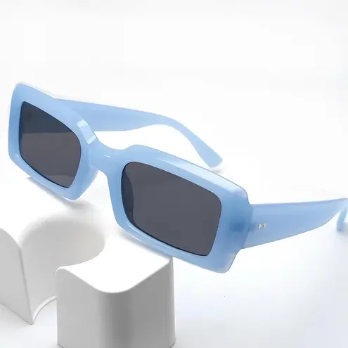 NWT Trendy Blue Unisex Rectangle 90s Sunglasses