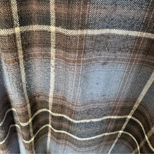 Urban Outfitters BDG  Brendan Plaid Blue and Brown Oversized Flannel Shirt