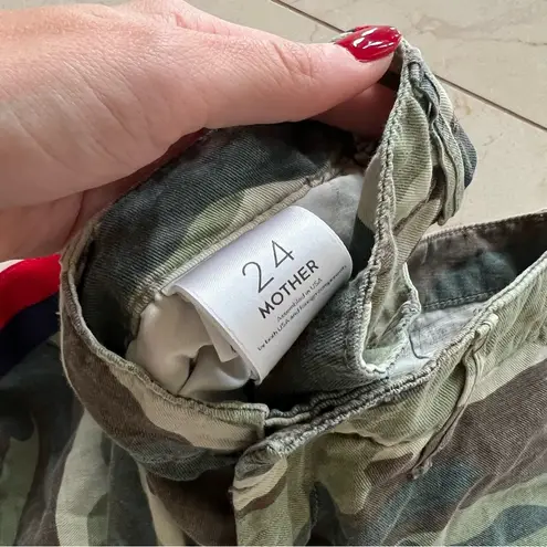 MOTHER Like New Camo Jogger Trouser Jeans with Stripe Sz 24 Green
