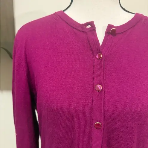 Talbots  Magenta Cashmere blend cardigan sweater size medium
