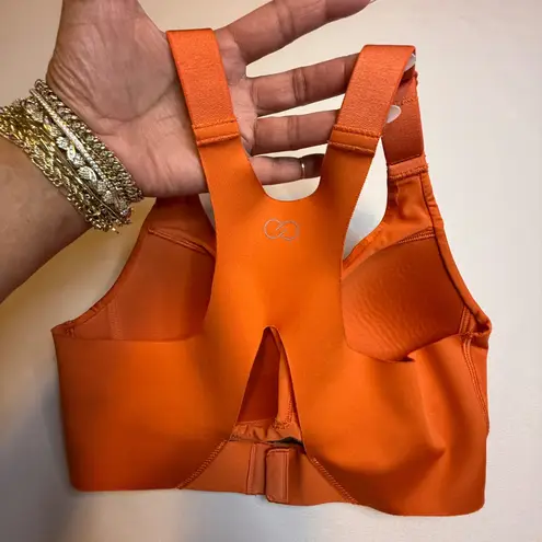Calia Orange Sports Bra Racerback Molded Padded Wirefree Support Medium Size S