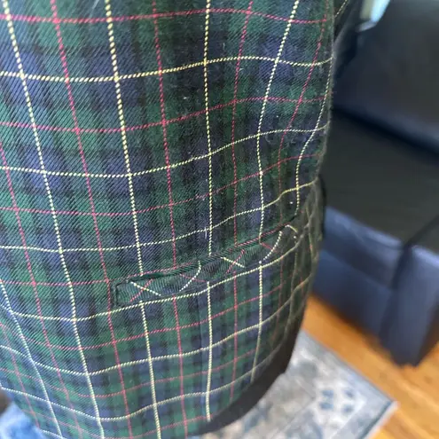 Karen Scott Vintage Green Black Flannel Vest – Cozy Plaid Layer