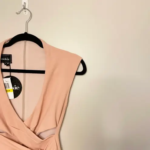 Nookie Miami Midi Tie Dress, Blush, Size M, NWT