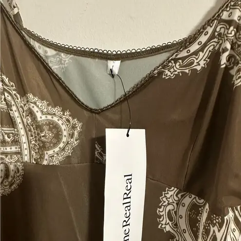 Zimmermann authentic printed paisley adjustable strap slip dress nightgown satin