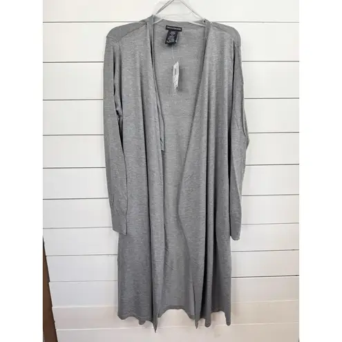 CHELSEA & THEODORE Cardigan Duster XXL Mist Grey Heather Open Front Long Sleeve Gray