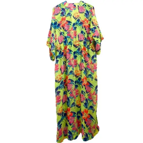 Cacique SWIM by Carribean Floral Chiffon Kimono Duster Swim Coverup Size 14/16
