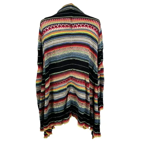 Polo Ralph Lauren Draped Cardigan Sweater Multicolor Striped Linen Silk Womens M Red Size M