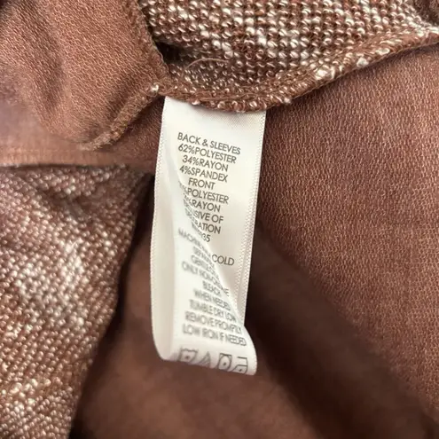 LOGO Lounge Cardigan Womens Medium Multicolor Lace Hem Stretch Zippered Sweater