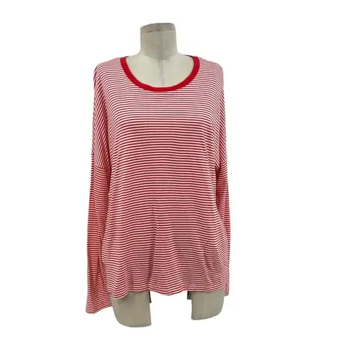 Marine layer Valerie Longsleeve in Poinciana Red / White Size Large
