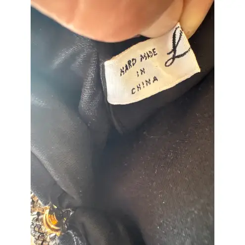 Vintage Style La Regale Beaded Evening Clutch Purse Black Red Floral